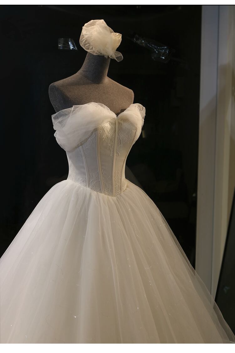 Robe De mariée princesse en dentelle et Tulle, ligne A, épaules dénudées, avec des Appliques, style Boho, robes De mariée pour femmes