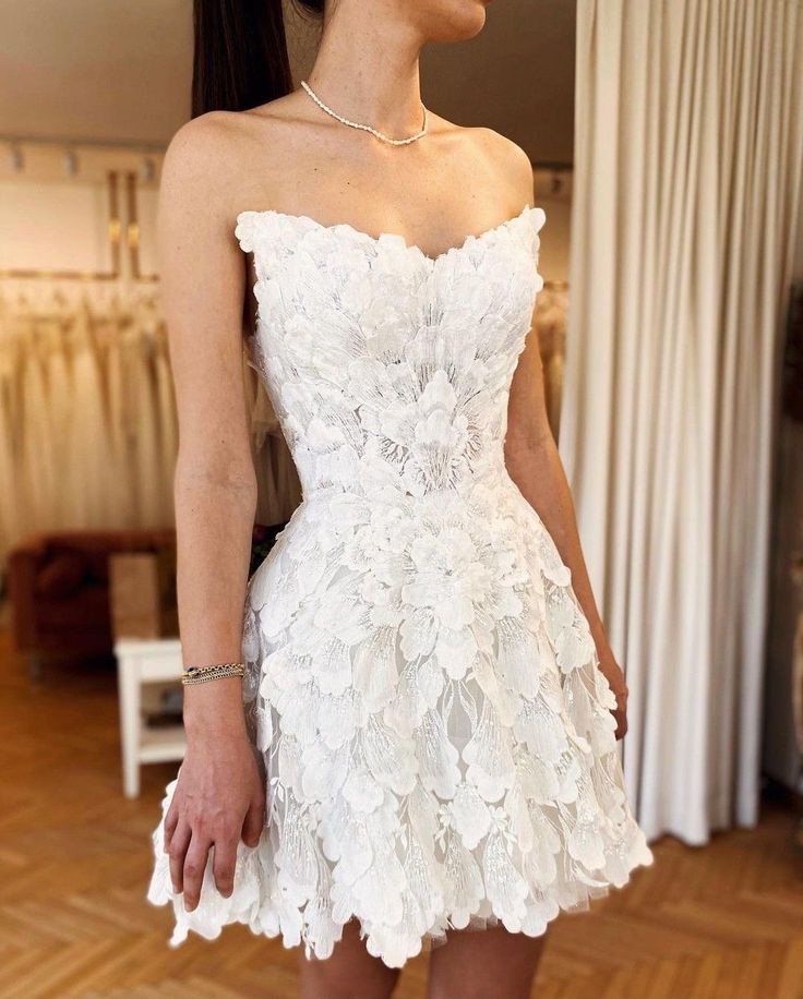 OLOEY Sweetheart Full Lace Short Wedding Dresses Mini Corset Bridal Gowns Robe de mariage Corset Back Vestidos de noiva