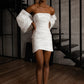 Detachable Sleeves-Bow Satin Modern Short Wedding Dress Vestido De Novia Bow Court Train Dress Mermaid Princess Gown