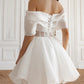 Short Organza Satin Mermaid Princess Court Train Dress Vestido De Novia Bridal Gown Bow  Simple