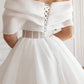 Short Organza Satin Mermaid Princess Court Train Dress Vestido De Novia Bridal Gown Bow  Simple