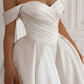 Basque Waist Wedding Dress Satin Princess Mermaid Vestido De Novia Court Train Dress Bridal Gown Bow  Simple