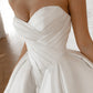 Basque Waist Wedding Dress Satin Princess Mermaid Vestido De Novia Court Train Dress Bridal Gown Bow  Simple