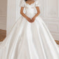 White Wedding Dress with Long Train Mermaid Bow Simple Satin Princess Vestido De Novia Court Train Dress Bridal Gown