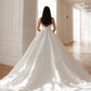 2 in 1 Wedding Dress with Detachable Skirt Court Train Dress Bridal Gown Princess Simple Satin Vestido De Novia  Mermaid Bow