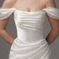 Wedding Dress with Detachable Straps Mermaid Vestido De Novia Satin Princess Court Train Dress Bridal Gown Bow  Simple