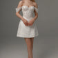 Short Lace Wedding Dress Modern Mermaid Bow Court Train Dress Satin Vestido De Novia Princess Gown