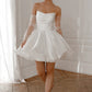 Short Wedding Dress with Detachable Straps Modern Mermaid Princess Gown Bow Court Train Dress Satin Vestido De Novia