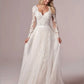 RODDRSYA A Line Long Sleeves Wedding Dresses Lace Bridal Gowns Tulle Ivory Vestido De Novia Open Back свадебное платье