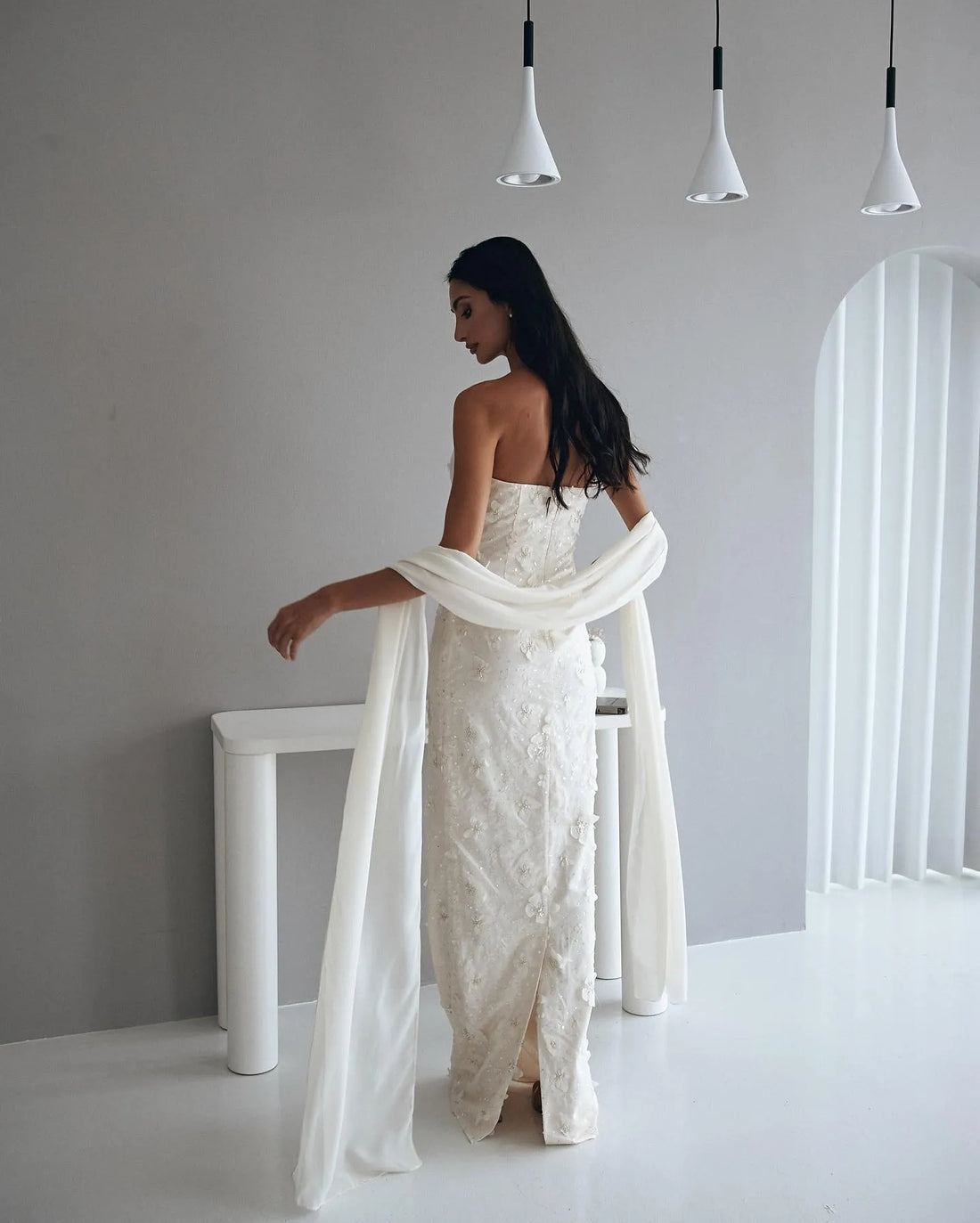 Elegant Mermaid Wedding Party Dresses Strapless Butterfly Beading Women's Evening Gowns with Cape Formal Occasion Dress Ivory 26W