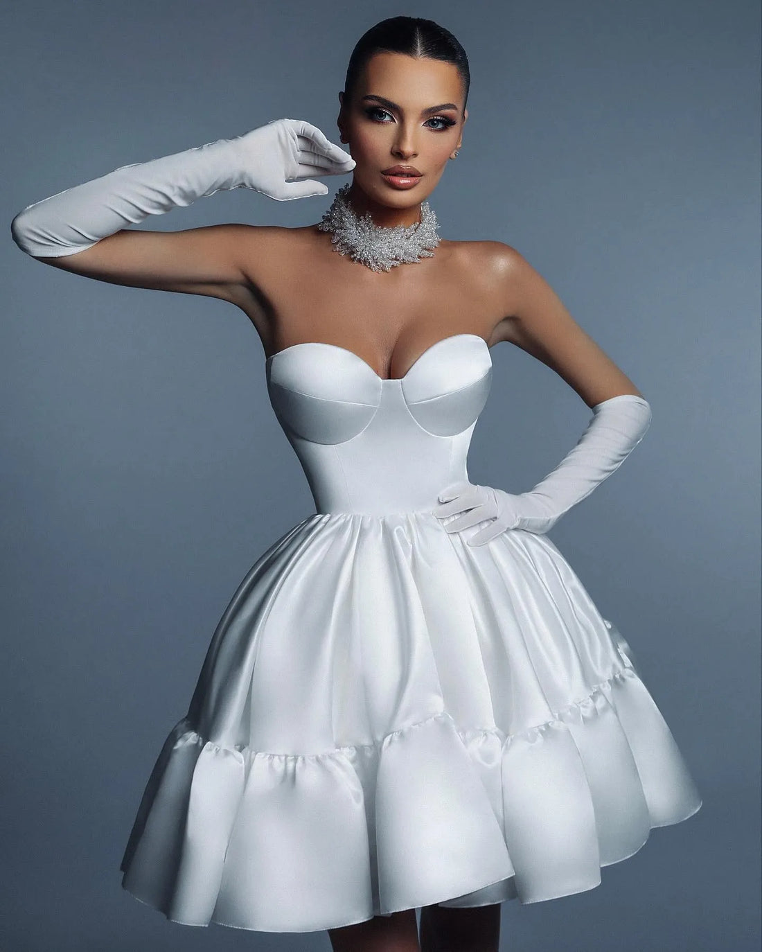 A-Line Mini Wedding Party Dresses Sweetheart Ruched Brides Gowns for Women Cocktail Dresses Simple Bridals Prom Gown 26W