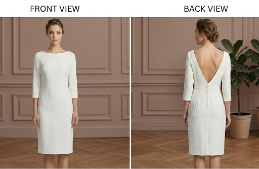 Sophisticated Column Wedding Dress Crepe Short Simple Elegant