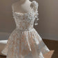 Appliques Short Wedding Dresses Spaghetti Straps 3D Flowers Robes Mariée A Line Corset Back Plus Size свадебное платье