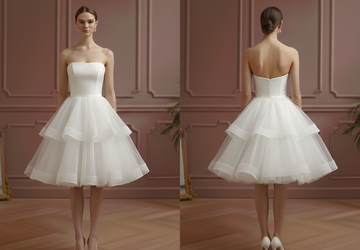 Layered Wedding Dress Organza Ball Short Gown Classic Fashion