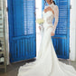 Gaun Perkahwinan Mermaid Sweetheart Halter Lengan Panjang Lace Satin Brides Dress For Women Sweep Train Bridals Gowns Israel