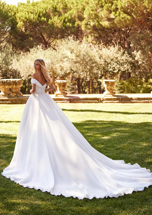 Abiti da sposa a macchia vintage spalla a una riga pieghe senza schiena abiti da sposa da sposa personalizzati per misure