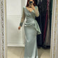 Luxury Mermaid Robes De Soirée Long Sleeve Prom Evening Dresses Silk Fishtail Prom Dresses Sequins Vestidos De Fiesta