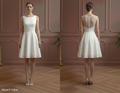 Illusion Back Wedding Dress Matte Short Button Detail Wear