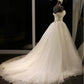 Princess Lace Tulle Gaun Pengantin Garis Sayang dari Bahu Appliques Boho Gaun Pengantin untuk Wanita Vestidos de Novia