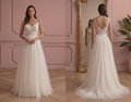 Classic A-Line Wedding Dress Tulle Skirt Traditional Bridal Style