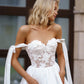 Short Wedding Dress with a Full A-Line Skirt and Dropped Straps Satin Princess Modern  Vestido De Novia Mermaid Court Train White Sleeves Bridal Gowns