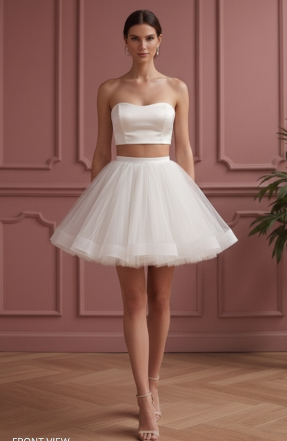 Tulle Skirt Wedding Dress Separate Short Top Options Bridal