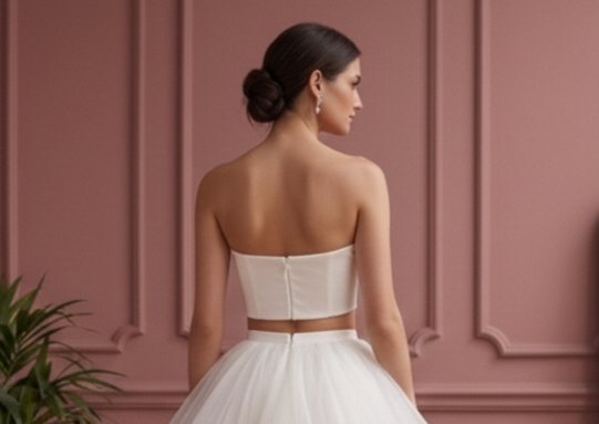 Tulle Skirt Wedding Dress Separate Short Top Options Bridal