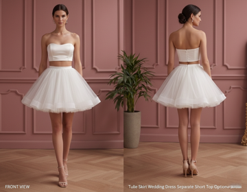 Tulle Skirt Wedding Dress Separate Short Top Options Bridal