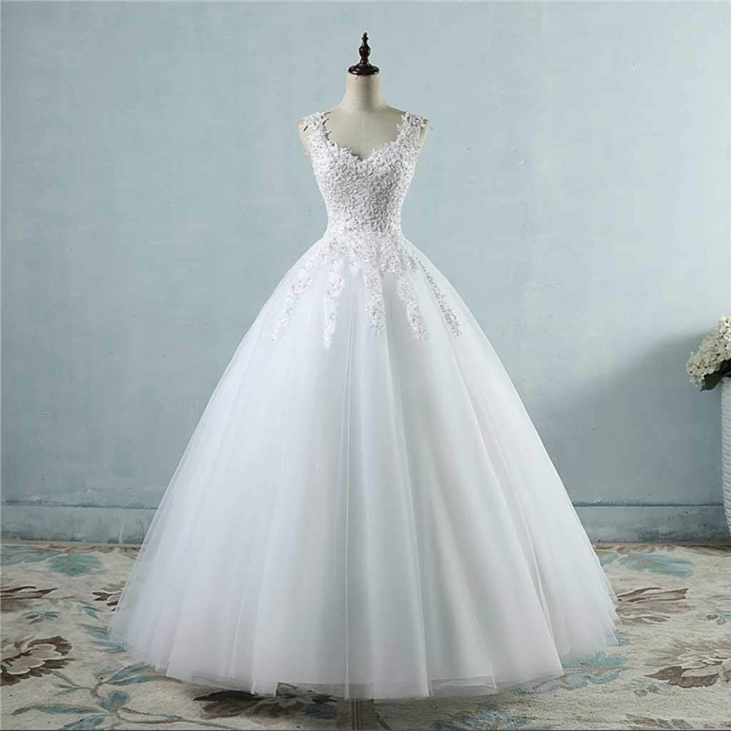 ZJ9076 Ball Gown Spaghetti Straps White Ivory Tulle Pearls Bridal Dress For Wedding Dresses Marriage Customer Made