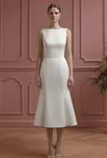 Satin Mermaid Wedding Dress Minimalist Short Traditional Wear
