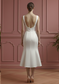 Satin Mermaid Wedding Dress Minimalist Short Traditional Wear