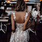 Floral Lace Mermaid Wedding Dresses Off the Shoulder Sheer Sides Trumpet Bridal Gowns Open Back Boho Fitted Bride Dresses