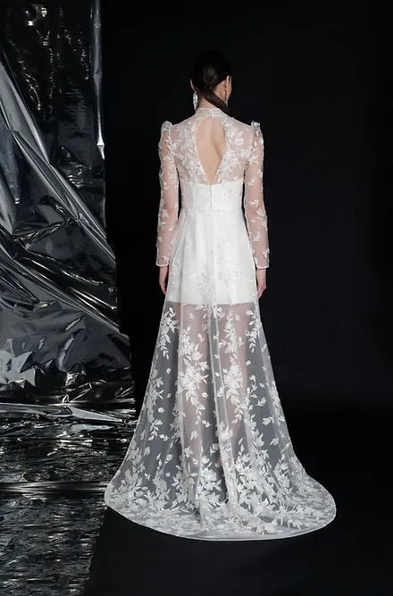 Short Dress with Long Sleeves and Train Plain Crepe Wedding Dress Satin Gown Bow Satin Court Train Modern Princess Bridal Mermaid Vestido De Novia Satin