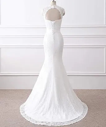 Simiple Mariage Vintage Lace Gowns Mermaid Wedding Dress Plus Size Custom made Bridal Wedding Dress 14w