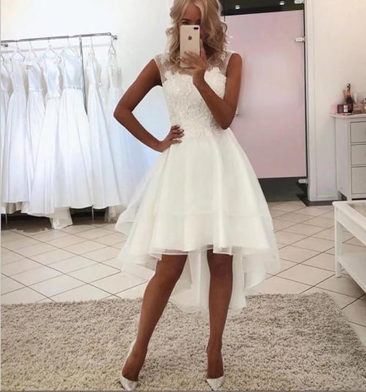 Sexy einfache Spitze Plus Größe Kurzer Strand Bohemian Boh Hochzeit Braut Kleiderkleider