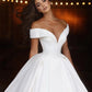 Gorgeous A Line Wedding Dresses For Woman Off The Shoulder V Neck Satin Formal Princess Fashion Bride Gowns Vestidos De Novia