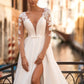 Side-Slit Civil Wedding Dress Mermaid Princess Vestido De Novia Modern Gown Bow Court Train Dress Satin