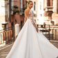 Side-Slit Civil Wedding Dress Mermaid Princess Vestido De Novia Modern Gown Bow Court Train Dress Satin