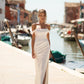 Off-Shoulder with Slit Wedding Dress Modern Mermaid Princess Vestido De Novia Gown Bow Court Train Dress Satin