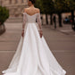 Slit Front Wedding Dress Vestido De Novia DressModern Mermaid Gown Satin Princess Bow Court Train