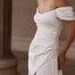 Simple Soft Satin Wedding Dress Modern Mermaid Gown Satin Princess Bow Court Train Vestido De Novia Dress