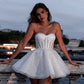 Sparkle Short Wedding Dresses Tulle Sweetheart A Line Bridal Gowns Above Kneen Length Party Dress Women Elegant Luxury