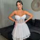 Shiny A Line Mini Wedding Dresses Sweetheart Boning Corset Bridal Dresses Beach Wedding Party Gowns for Women Israel