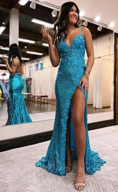 Spaghetti Strap Prom Dresses Tulle Mermaid Backless فساتين السهرة Elegant Sleeveless Floor-Length vestidos verano moda as pic 1
