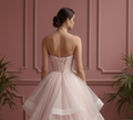 Pink Wedding Dress Blush Tulle Short Romantic Princess Gown