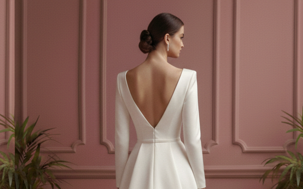 Asymmetrical Wedding Dress Modern Short Designer Style Wear