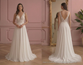 Elegant A-Line Wedding Dress V-Neck Sleeveless Formal Gown