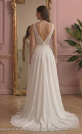 Elegant A-Line Wedding Dress V-Neck Sleeveless Formal Gown