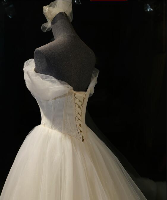 Robe De mariée princesse en dentelle et Tulle, ligne A, épaules dénudées, avec des Appliques, style Boho, robes De mariée pour femmes