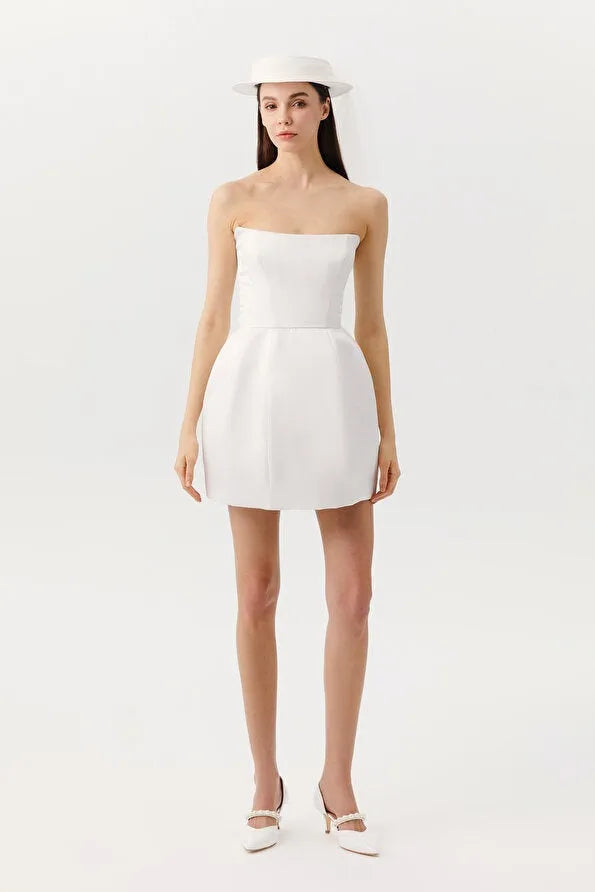 Short Formal Sleeveless Modern Satin Princess Bow Court Train Wedding Dress Vestido De Novia Dress Mermaid Gown Satin